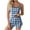 Blue, variant on TAGOLD Womens Pajama Set Print Sleeveless Camisole Elastic Waist Modern Summer Light Casual Shorts 2 Piece Set