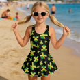 thumbnail image 3 of Tutolipy Jamaican Flag Print Casual Bathing Suit, Cross Shoulder Strap Design Breathable Sleeveless Bathing Suit for Beach Summer Size 10-11 Years, 3 of 8
