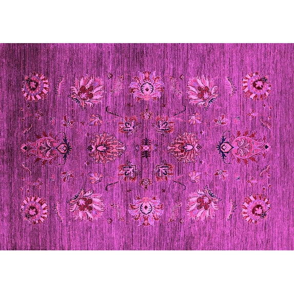 Ahgly Company Indoor Rectangle Oriental Pink Industrial Area Rugs, 3' x 5'