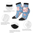 thumbnail image 3 of Goofa Cute Pig Flowers Pattern Non Slip Socks with Grips for Elderly, Crew Socks Yoga Hospital Socks Cushioned Sole Gripper Socks for Men Women, 3 of 5