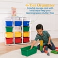 thumbnail image 3 of ECR4Kids 4-Tier Storage Rack with 12 Cubby Bins, 4x3, Multipurpose Organization, Primary, 3 of 9