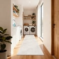 thumbnail image 3 of MeyJey 3'x8' Runner Rug for Hallways, Non Slip Modern Jacquard Textured Rugs Soft Geometric Rug for Entryway Bathroom Laundry Dorm, Beige, 3 of 15