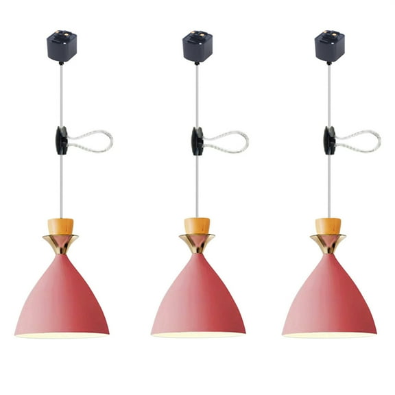 JLOWCO 3 Pack Adjustable Height H Type Track Lighting Pendants Ceiling Lights for Dining Room Over Sink Lighting Fixtures Yellow Pendant Lights Kitchen Island (LED Bulb Include)