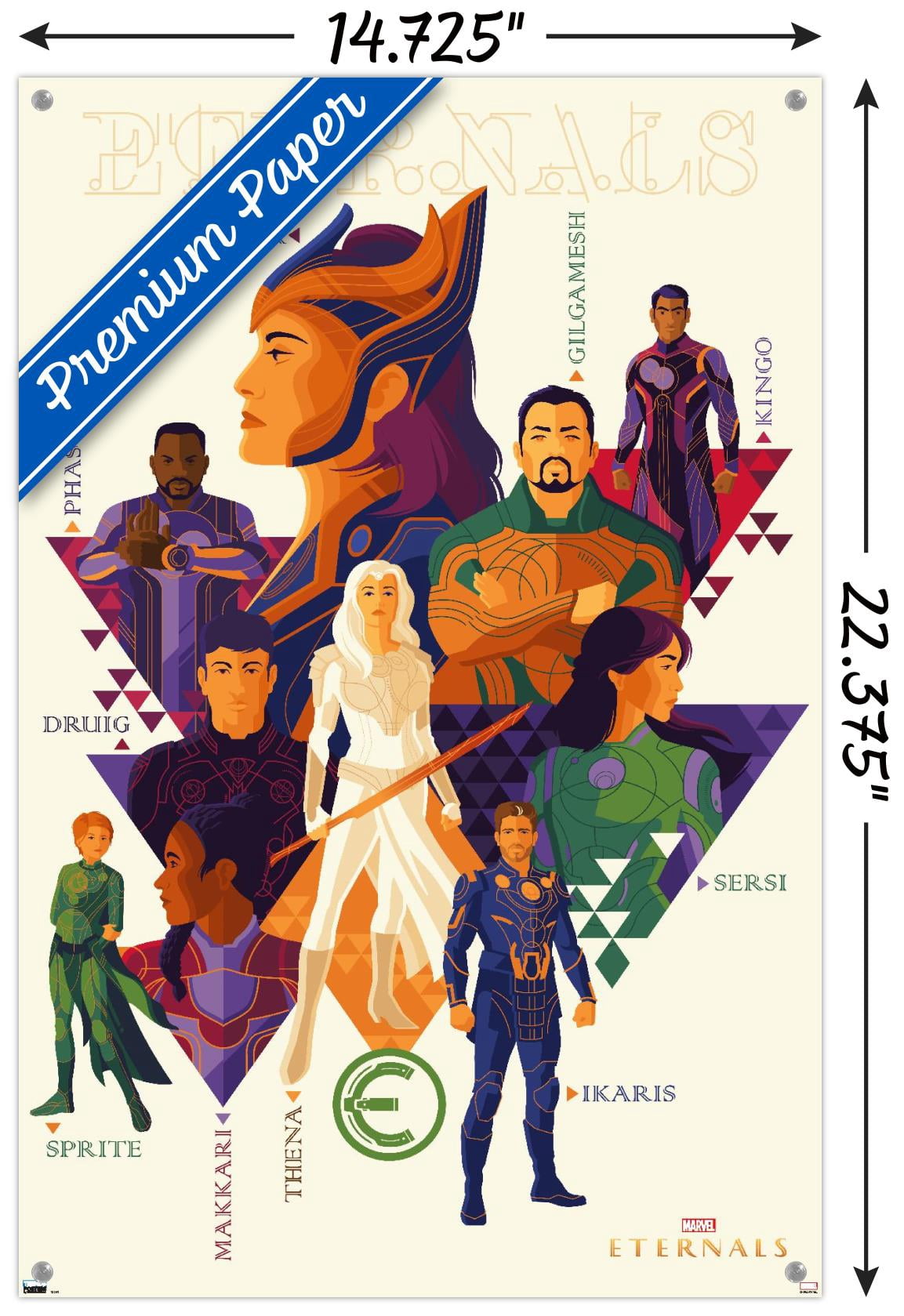 Marvel Eternals - Minimalist Wall Poster with Pushpins, 14.725" x 22.375"
