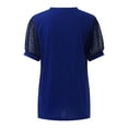 thumbnail image 7 of VALMASS Women Summer V Neck Shirts Puff Sleeve Loose Fitting Casual Pullover Tops Solid Color Cozy T-Shirts (XL, Blue), 7 of 7