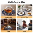 thumbnail image 2 of Navy Blue Flowers Round 13 Inch Placemats Set of 6, Spring Vintage Floral Leaves Farmhouse HeatResistant Non Slip Place Mats for Dining Table, Wipeable Braided Kitchen Table Mats for Housewarming, 2 of 9