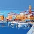 thumbnail image 2 of Corbiere 26x26 Black Ornate Wood Framed with Double Matting Museum Art Print Titled - Voiliers a St.Tropez, 2 of 4