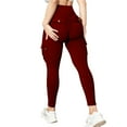 thumbnail image 1 of MIASHUI Pantalon Cargo à Double Poche pour Entraînement Physique Femmes Pantalon de Yoga Haute Élasticité Séchage Rapide Pantalon de Course Confortable Rouge,m, 1 of 7