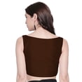 thumbnail image 3 of eloria Women's Blouse Plain Solid Color Crop Top Color: Brown|Size: 36, 3 of 6