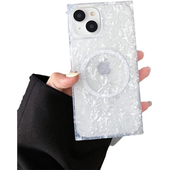 Shell Magnetic Phone Case for iPhone, Compatible with (White,iPhone 16)