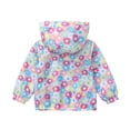 thumbnail image 5 of ITSAME Girls Hooded Zipper Coat Floral Print Long Sleeve Windproof Outerwear Kids Casual Fashion Jacket Multicolor Size 8, 5 of 9