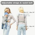 thumbnail image 6 of Lvelia Baby Carrier Newborn to Toddler,4-in-1 Easy to Wear Ergonomic Adjustable Lightweight Infant Carrier,Newborn Baby Carrier for 8-32 lbs,Light Gray, 6 of 8