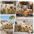 thumbnail image 5 of Orange Pumpkin Fall Outdoor Waterproof Pillow Covers, Thanksgiving Sunflower Botanical Beige Decorative Square Throw Pillowcase Sofa Cushion Sham for Patio/Couch/Chair, 24"x24" 2 Pack, 5 of 8