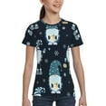 thumbnail image 4 of Fuzoiu Gnome and Snowflakes Print Boys' Casual T-Shirt,Crewneck Undershirts,Boys Athletic Shirt,Short Sleeve T-Shirts for Outdoor Play, 4 of 7