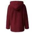 thumbnail image 5 of ITSAME Womens Fleece Jackets, Plush Cozy Zip Up Solid Color Loose Hooded Coat Wine S, 5 of 6