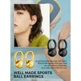 thumbnail image 4 of Bestyle Fashion Black Volleyball Dangle Earrings Sport 3D Ball Earrings Small Hoop Earrings for Men Fan Player Jewelry Gift, 4 of 8