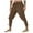 Coffee*, variant on Men's Casual Pants Loose Solid Color Retro Ankle Strap Lace Up Leggings Classic Chic Trousers