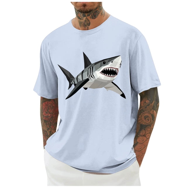 Chemise à Manches Courtes Imprimée Col Rond pour Hommes, 95 % Polyester 5 % Spandex, Ajustement Décontracté Respirant, Tissu Doux, pour Usage Quotidien en Extérieur, Printemps Été