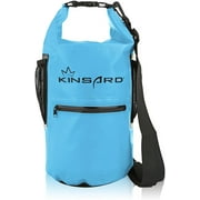 Kinsard Waterproof Dry Bags, Roll Top Sack, With Zipper, Side Pockets, and Adjustable Straps-Protects Valueables and All Gear, For Kayaking, Boating, Beach, Hiking, 10 Liter Dry Bag Blue
