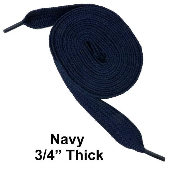 Navy Thick 3/4" Width Flat Athletic Sneaker 54 Inch Shoelaces