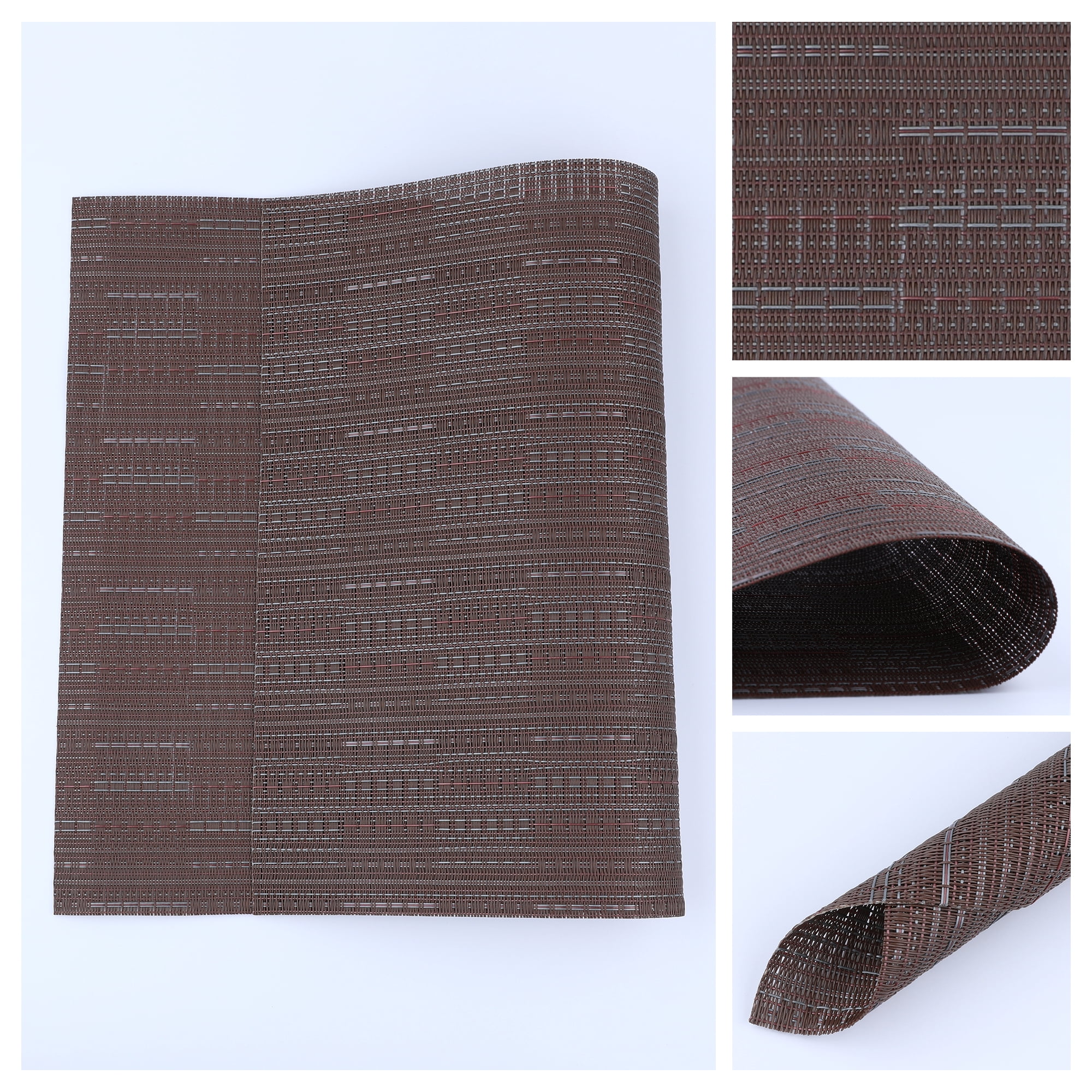 Unique Bargains Polyvinyl Chloride Placemats for Kitchen Heat Resistant Coffee