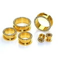 thumbnail image 2 of 24k Gold Plated Screw-on Plugs/Gauges/Tunnels with Clear CZ 6G (4MM) 2 Pieces (1 Pair) (A/5/3/10), 2 of 5