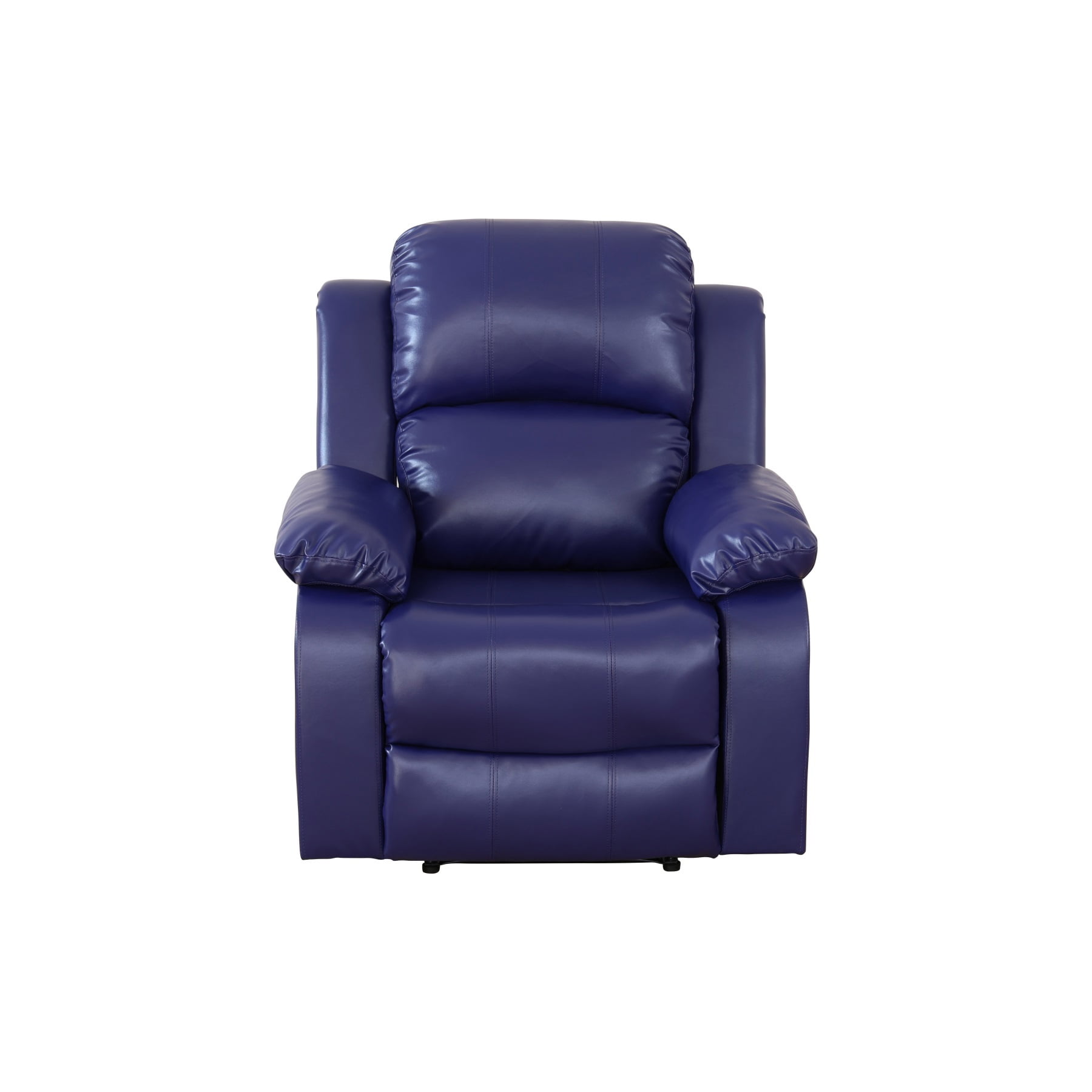 Hommoo Semi PU Leather Manual Recliner Chairs for Living Room & Home Theater, Reclining Lounge Chair 160° Recline, Dark Blue