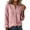 Pink, variant on Staron Women's Linen V-Neck Button-Down Shirt Short Sleeve Casual Blouse Spring Summer Top, Army Green S