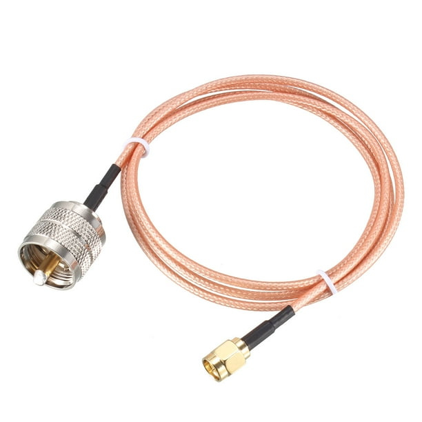 Uxcell 3Ft SMA Macho a UHF PL-259 Macho RG316 Cable Coaxial RF latón Rosa 1pcs