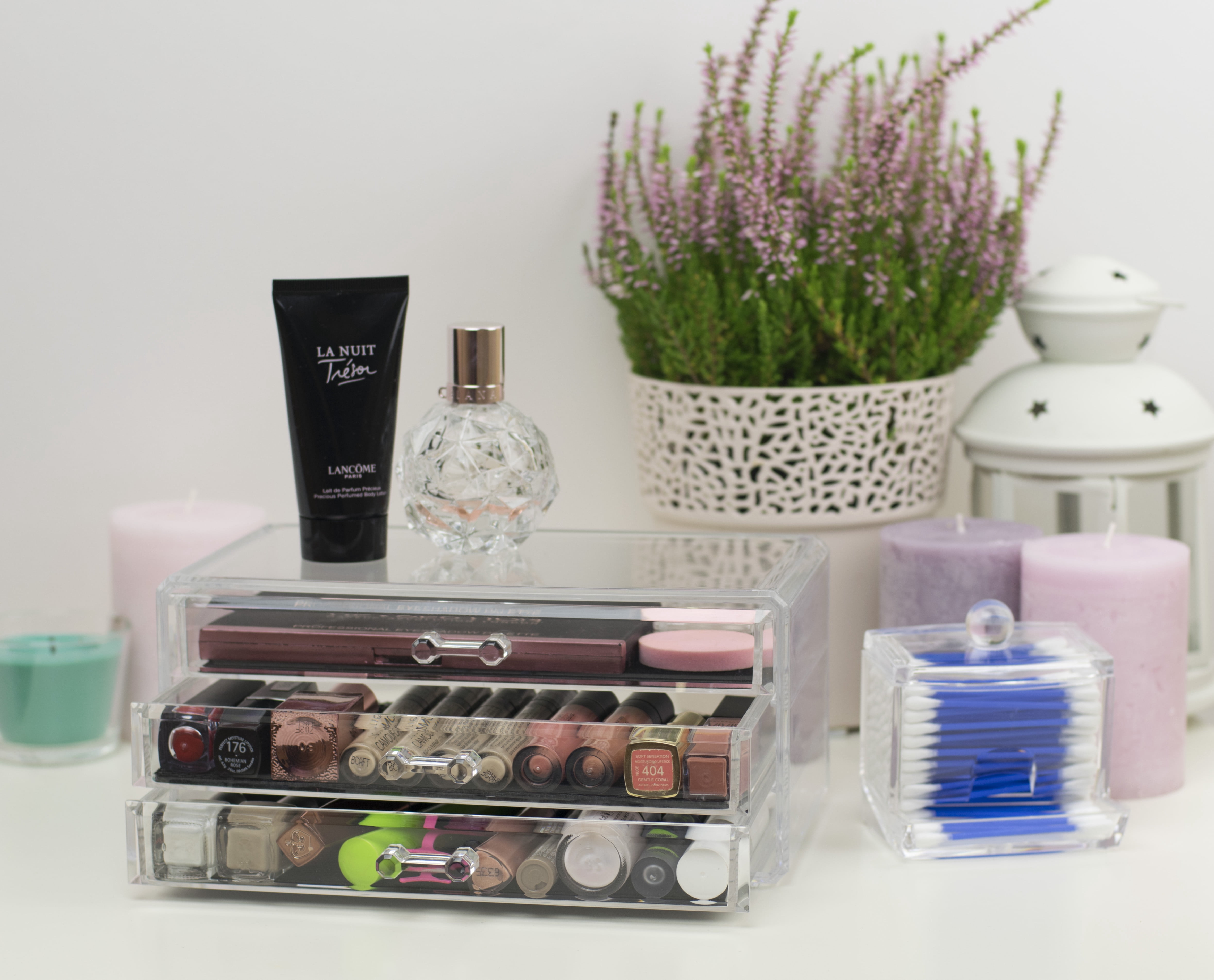 ClearÂ Acrylic Organizer 3 Drawers, Storage Lipstick Vanity Organizer