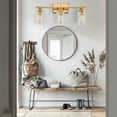 thumbnail image 7 of Briignite 3 Light Bathroom Light Fixture in Brushed Brass – Modern Farmhouse Vanity Light with Glass Shades for Bathroom, Bedroom, Living Room, 7 of 7