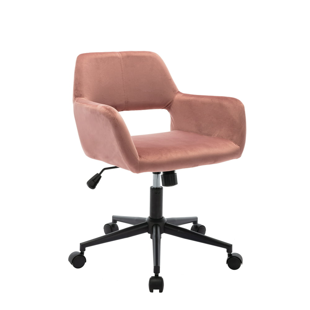 Mid-Back Tufted Velvet Fabric Computer Desk Chair - Swivel Adjustable ...