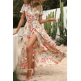 thumbnail image 3 of Vestido PRETTYGARDEN Maxi Cruzado Boho Floral Cuello V XXL, 3 of 8