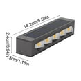 thumbnail image 3 of Solar Wall Light Outdoor Waterproof Up Down Modern LED Sconce | 4 Pack | Black Plastic | 8-10h Runtime | Walkway, Porch, Patio, Garden, Garage Lighting | 14.2x3x2.4cm | White/Warm Light, 3 of 8