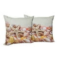 thumbnail image 6 of Ambesonne Ocean Throw Pillow Cover 2 Pack, Pile of Seashells Beach, 16", Coconut Cream Orange, 6 of 6