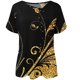 thumbnail image 5 of Moda mujer Casual pantalones cortos manga cuello sesgado impreso señoras Tops blusa Pompotops ulkah936805, 5 of 5