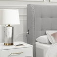 thumbnail image 3 of Hillsdale Furniture Buchanan Upholstered Tufted King Platform Bed with 4 USB Ports, Smoke Gray Fabric, 3 of 7