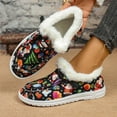 thumbnail image 3 of Dakaela Winter Slip on Shoes for Women Christmas Lace up Casual Canvas Sneakers Fleece Lined Driving Walking Loafers Black 8, 3 of 6