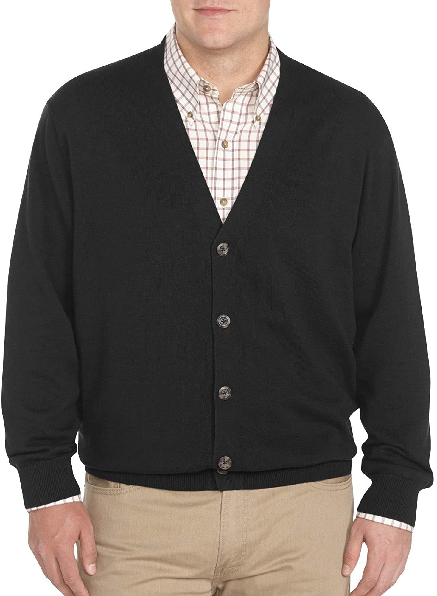 Harbor Bay by DXL Big and Tall V-Neck Button Cardigan Sweater | Walmart ...