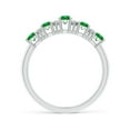 thumbnail image 2 of Angara Natural 1 Ct. Emerald with Diamond Non Eternity Wedding Band in 14K White Gold for Women (Ring Size: 11.5), 2 of 9