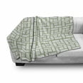 thumbnail image 3 of Green Soft Flannel Fleece Throw Blanket, Maze Shaped Squares Rectangulars Geometrical Lines Modern Image Print, Cozy Plush for Indoor and Outdoor Use, 70" x 90", Pistachio Green White, by Ambesonne, 3 of 6