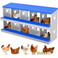 thumbnail image 2 of 10-Hole Chicken Coop Nesting Box with Ventilation, Galvanized Steel Laying Box for Hens & Ducks, 2 of 7