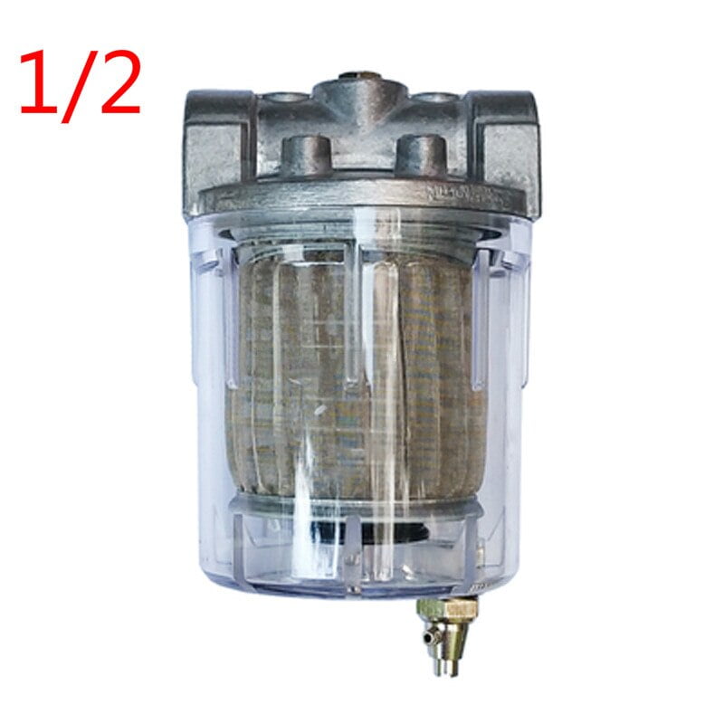 Oil Strainer Filter Full Aluminum Transparent Cup 3/8" 1/2" 3/4 1