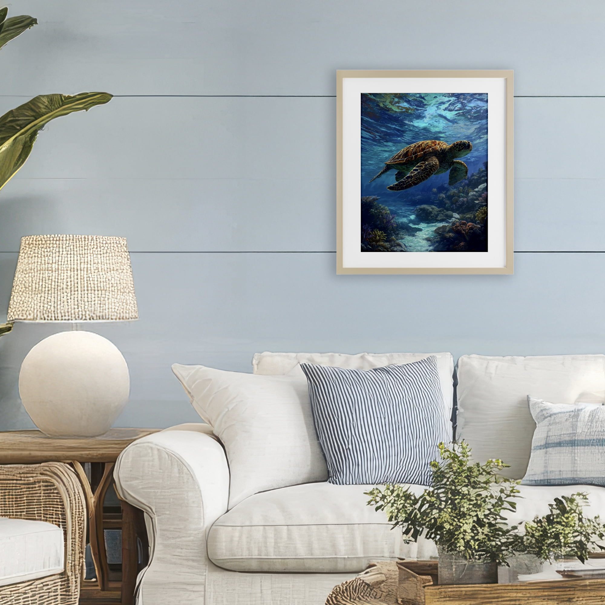 Stupell Industries Oceanic Adventurer Tortoise Birch Framed Print Under Glass, design by Franklyn Gregory