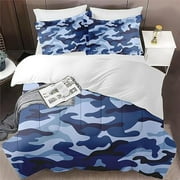 Comforter Set Twin Size  Camouflage Green Snake Camo Bedding Set for Kids and Adults Bedroom Decor  Geometric Animal Military Comforter Set and Pillow Case