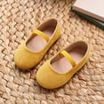 thumbnail image 6 of Girls Faux Suede Mary Jane Flats, Soft Non Slip Princess Shoes Fashion Casual Shoes for Kids Yellow 30, 6 of 9