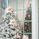 thumbnail image 4 of Large Artificial Christmas Flower Flannel Artificial Magnolia Flower With Glitter Lock Edges Christmas Tree Christmas Wreath Decoration, 4 of 7