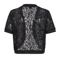 thumbnail image 4 of Women Lace Sheer Mesh Cardigan Cropped Casual Elegant Party Club Summer Cardigans Going Out Outwear Cover Up for Dresses Black XL, 4 of 8