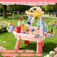 thumbnail image 2 of Artmeer Toddler Sand and Water Table with Electric Pump Faucet, Play Sink with Running Water, Kitchen Faucet Toy, Fishing Toys, Ages 3 +, Pink, 2 of 8