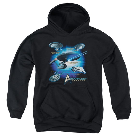 Star Trek - Starfleet Vessels - Youth Hooded Sweatshirt - Large
